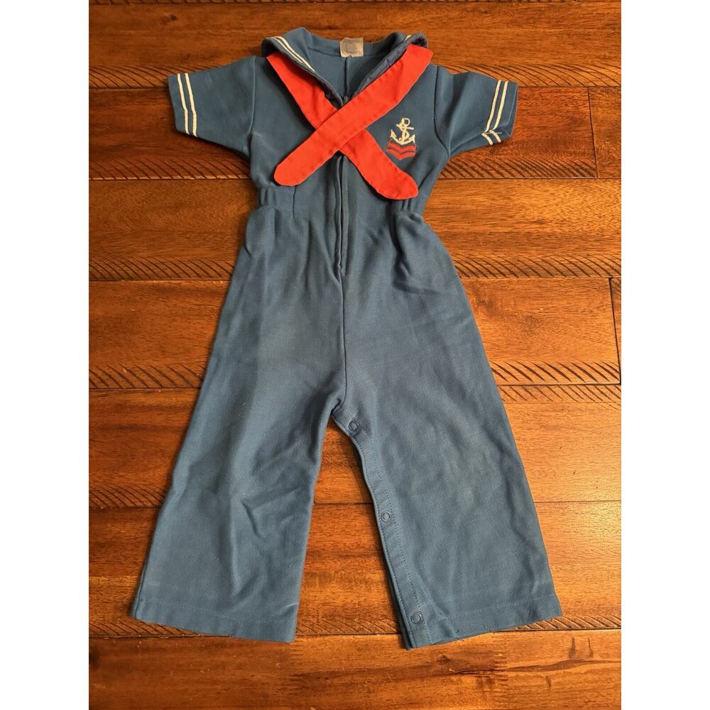Vintage Carters USA Made Sailors Navy Toddler Outfit 24 Months (27-29 Lbs) / 2T